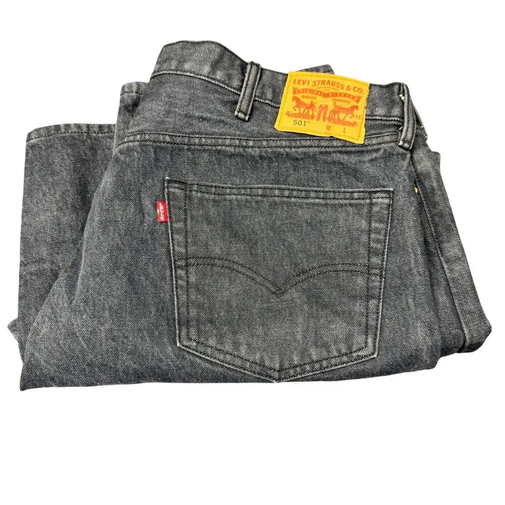 Levi's 501 Jeans Mens 44x30 (42x28 ACTUAL) Button Fly Grayish Blue Denim‎